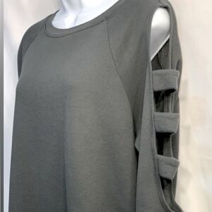Zella Charcoal Long Sleeve with Strap Accents